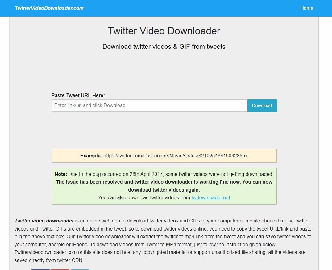 Twitter video converter