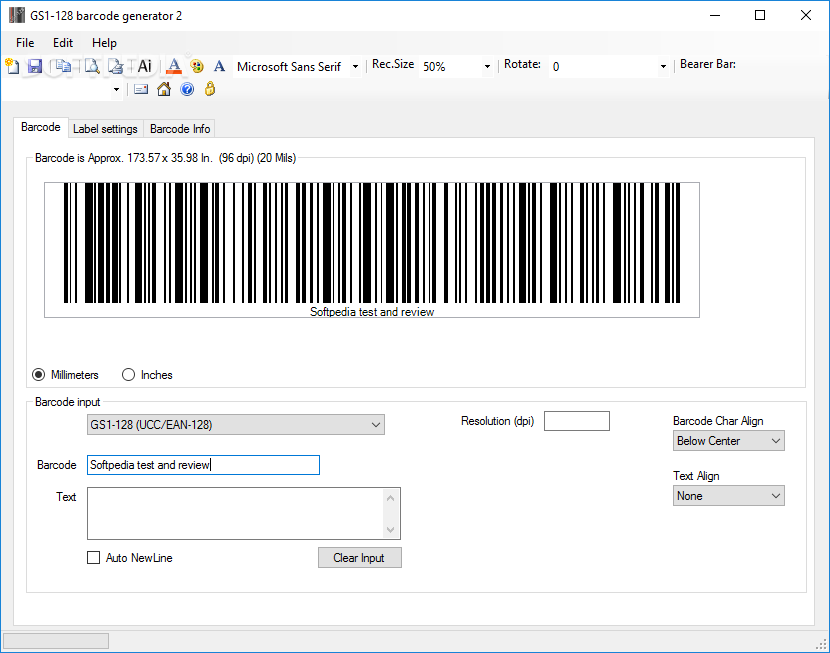 Barcode generator 128