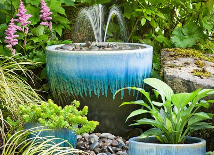 Diy fountain garden