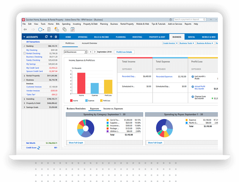 Quicken finances investment value